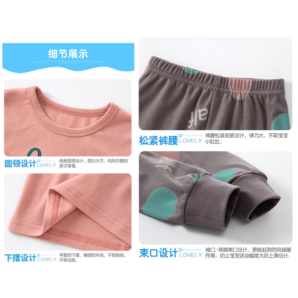 Bộ Đồ Ngủ Tay Dài Chất Liệu Cotton 100-160cm Thời Trang Xuân Thu Cho Bé