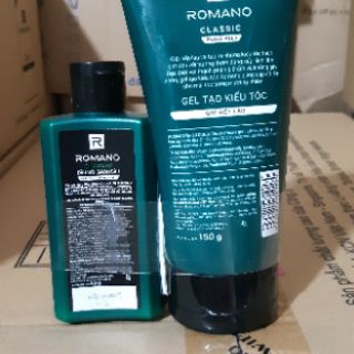 Gel vuốt tóc Romano 150g + gội 60g( cứng vừa. Siêu cứng. Giữ nếp)