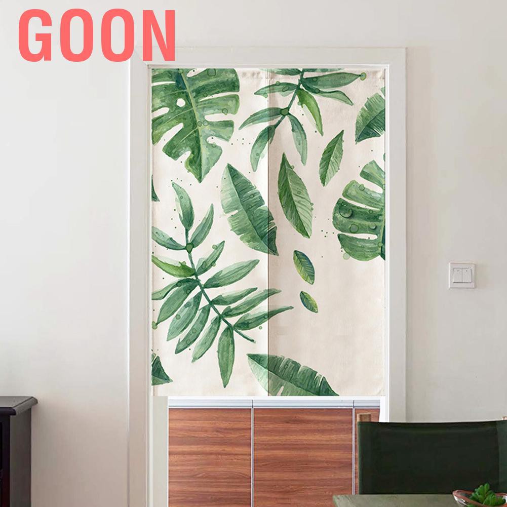 GOON Rèm Cửa In Hình Lá Xanh Phong Cách Nhật Bản Kích Thước 85x120cm