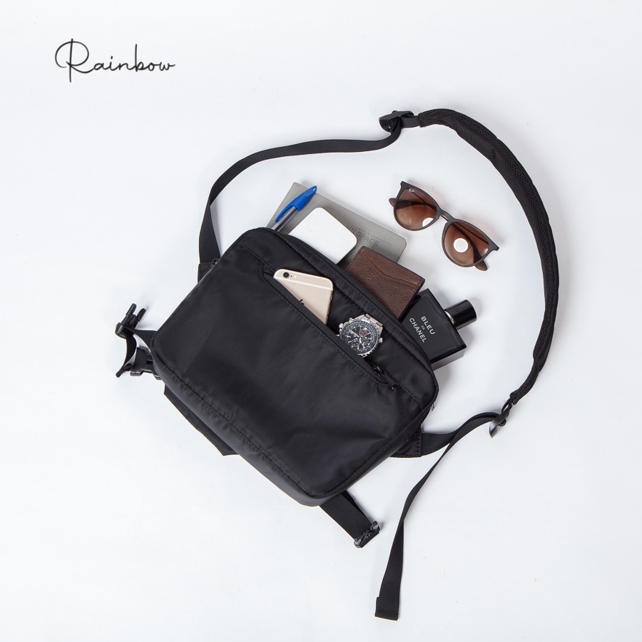 Túi đeo chéo nam vải canvas chống nước đựng ipad Rainbow BG011 dáng bì thư | BigBuy360 - bigbuy360.vn