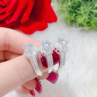 NHẪN BẠC HOA SEN ĐÁ CAO CẤP CHO NỮ