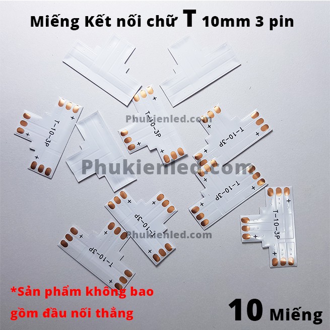 10 đầu kết nối Led chữ L, chữ T, chữ Thập Đầu loại 10mm 3pin – sử dụng cho dây led 2811, 2812 loại Full Color