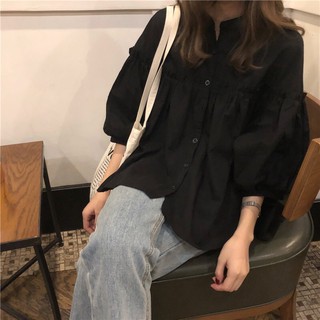 [Ảnh thật ]  Áo dài tay bèo nhúm