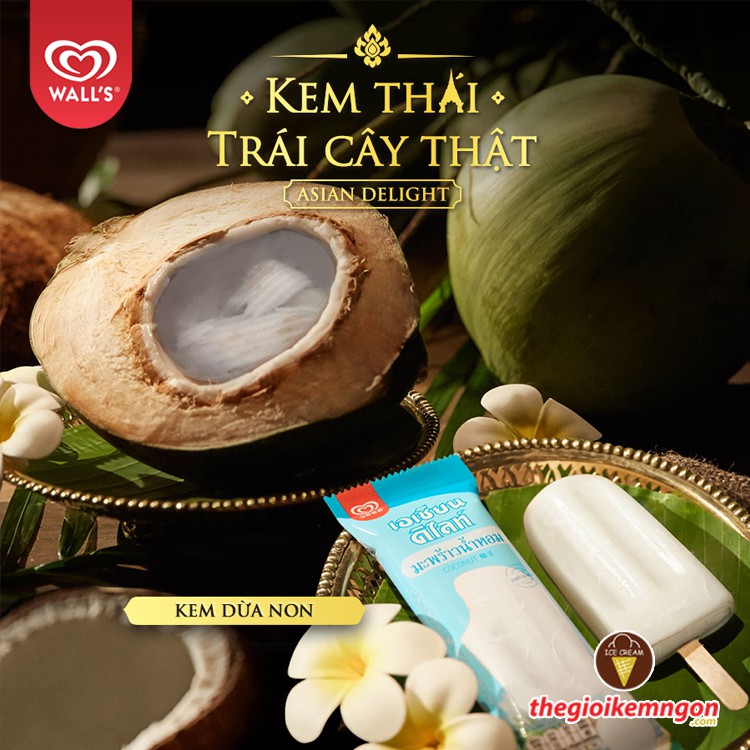 [NOWSHIP] Kem dừa non Asian Delight Coconut Wall's 65ml