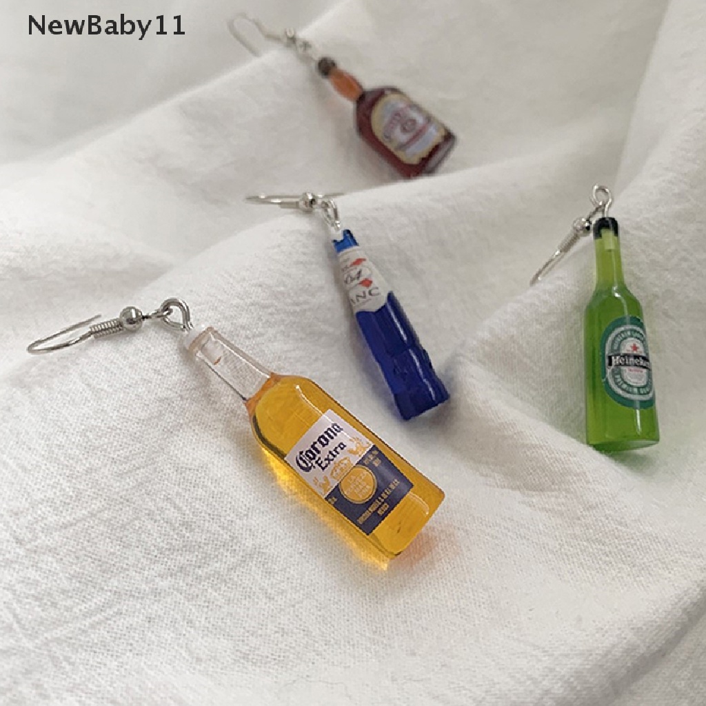 Đôi hoa tai hình chai bia bằng nhựa resin độc đáo dành cho nữ