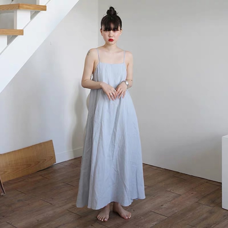 Váy 2s hở lưng linen