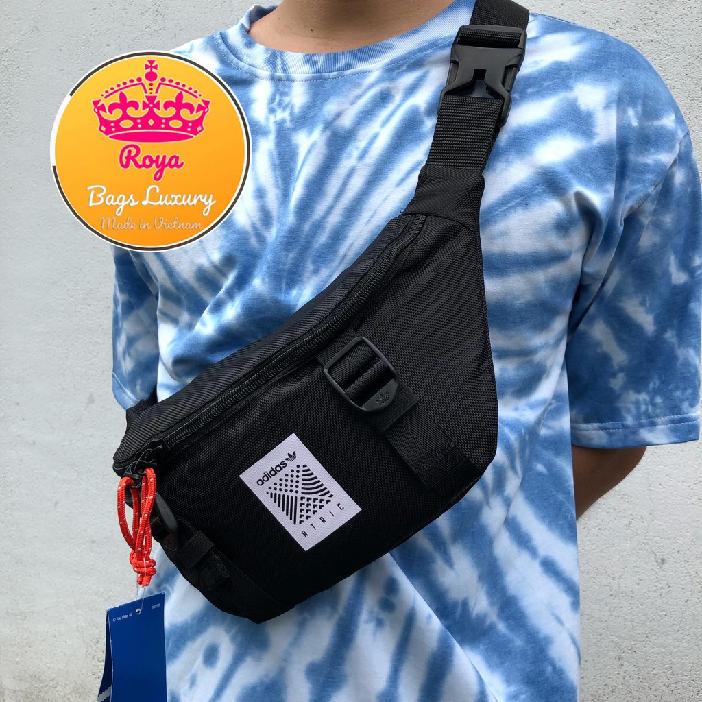 Túi Đeo Chéo 🎁 FREESHIP 🎁Nam Nữ Unisex Túi Đeo Ngực Nam Nữ Thời Trang BumBag Black ADAR -(  Hàng Xịn ) ẢNH VIDEO THẬT