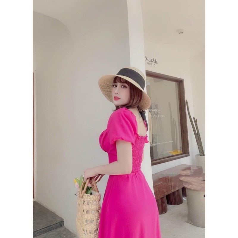 Đầm Váy nữ xẻ tà nhún sau lưng , Đầm Váy Maxi Đũi Cao Cấp | BigBuy360 - bigbuy360.vn