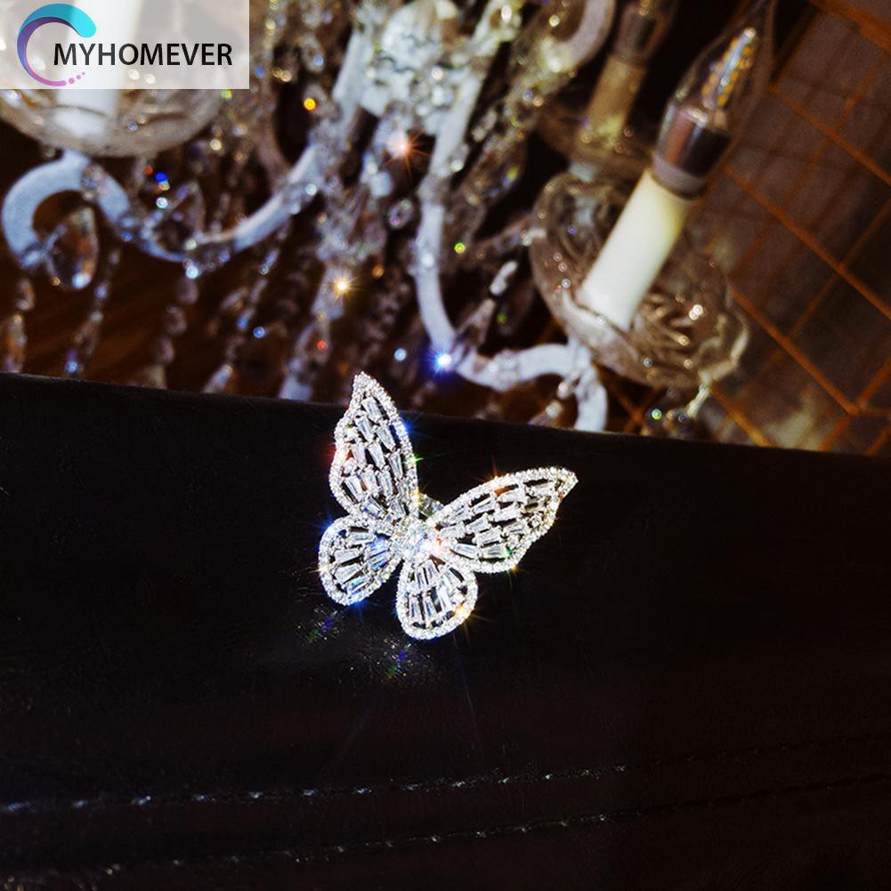 Nhẫn Hở Hình Bướm Đính Đá Zircon