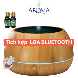 Máy Xông Tinh Dầu Phun Sương Siêu Âm Bình Hoa | Trụ 1000ml Tích Hợp Loa Bluetooth | Remote