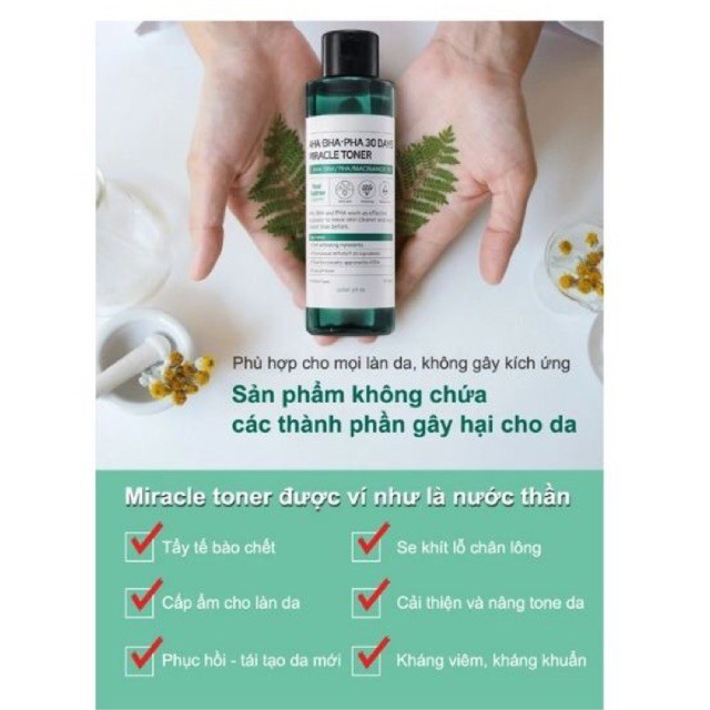 Nước Hoa Hồng Some By Mi AHA-BHA-PHA 30 days Miracle Cho Da Dầu Mụn