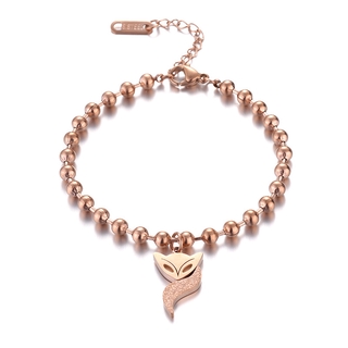 Vòng Tay/ Lắc Tay Bằng Thép Titan Mạ Vàng Hồng 18K Phong Cách Hàn Quốc Thời Trang