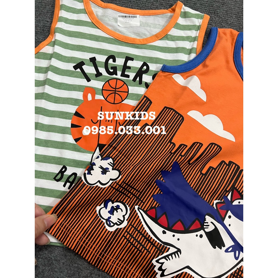 Bộ hè cotton bé trai hình động vật