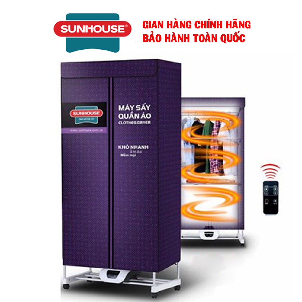 Máy sấy quần áo SUNHOUSE SHD2707, Công suất 1400, Bảo hành 12 tháng