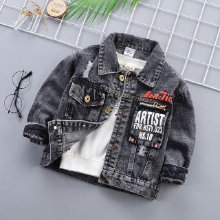 Áo Khoác Denim Phong Cách Phương Tây Thời Trang Xuân Thu Dành Cho Bé Trai 1-3-4-5 Tuổi