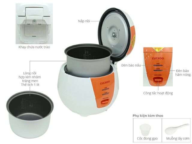 Nồi Cơm điện Cuckoo CR 0661 cam 1 lít | BigBuy360 - bigbuy360.vn