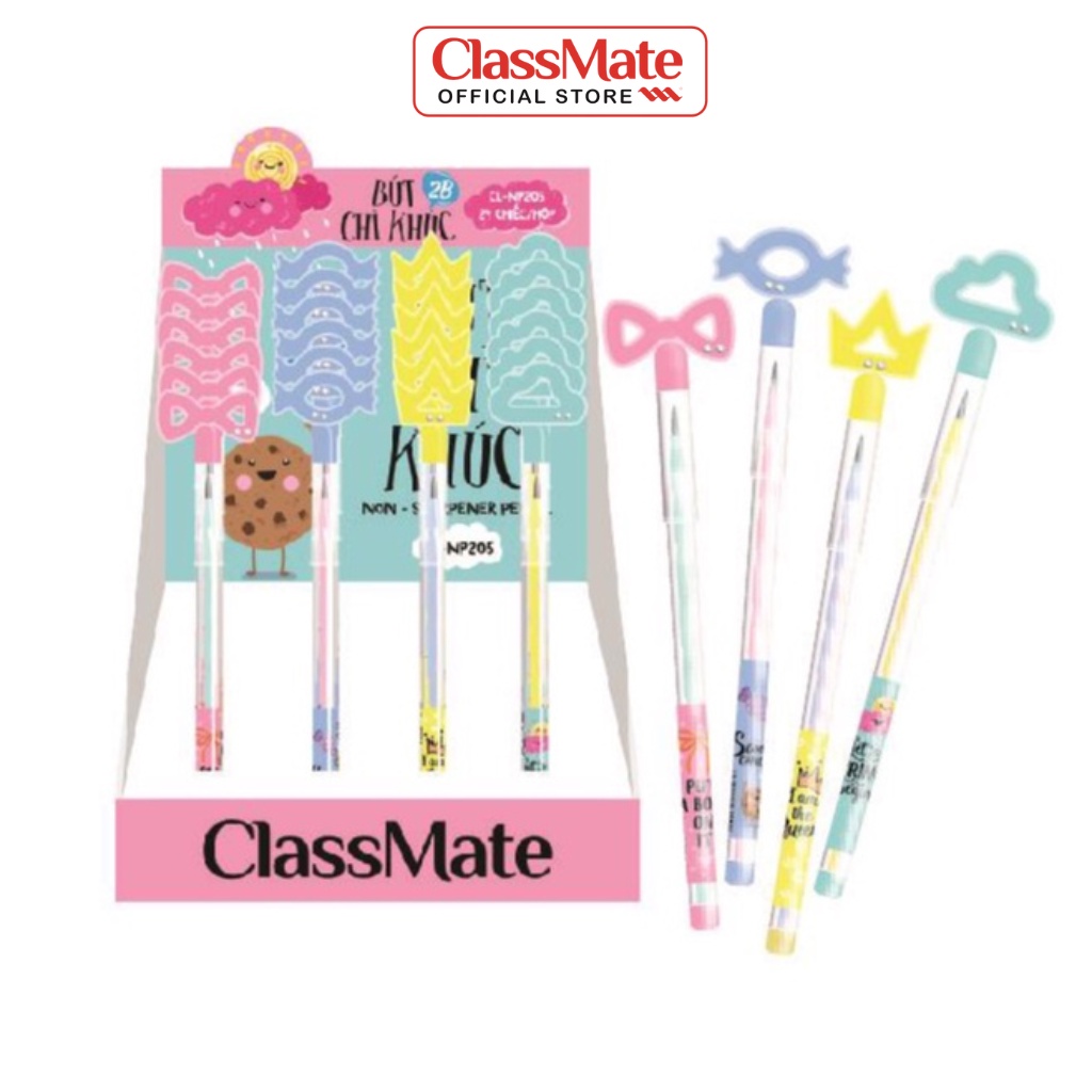 Bút Chì Khúc 2B CLASSMATE Hình Đám Mây, Nét Bút Mịn, Dùng Cho Bé Luyện Viết Chữ CL-NP205