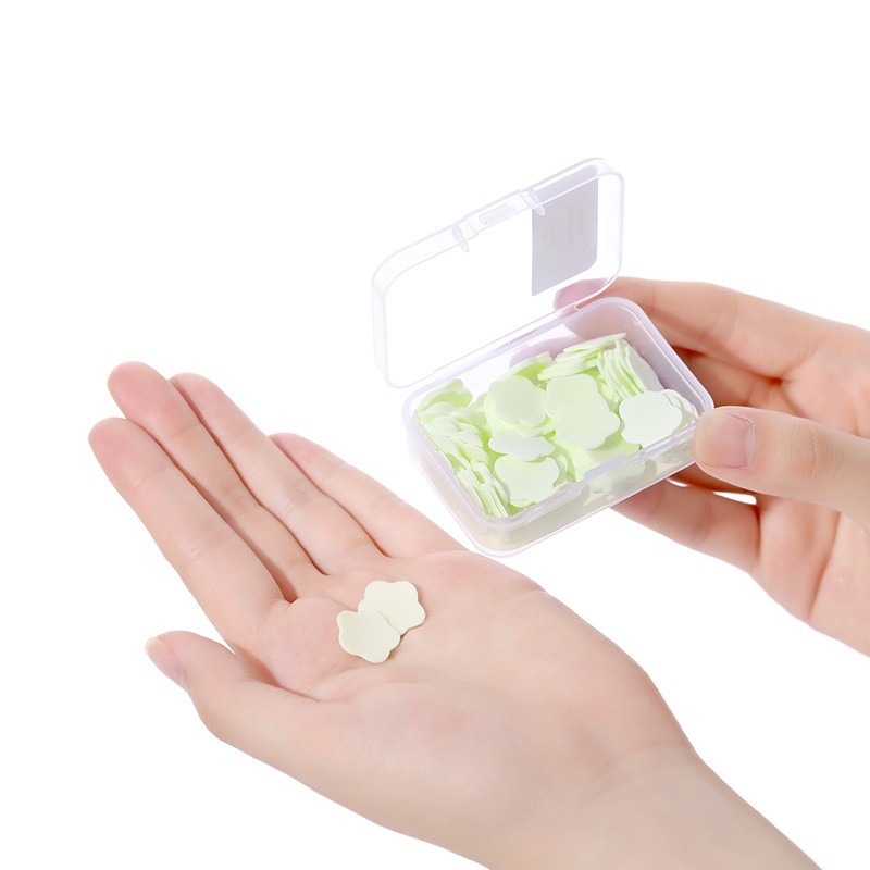 Bộ 100 Miếng Xà Phòng Giấy Hình Cánh Hoa Mini Dùng Một Lần