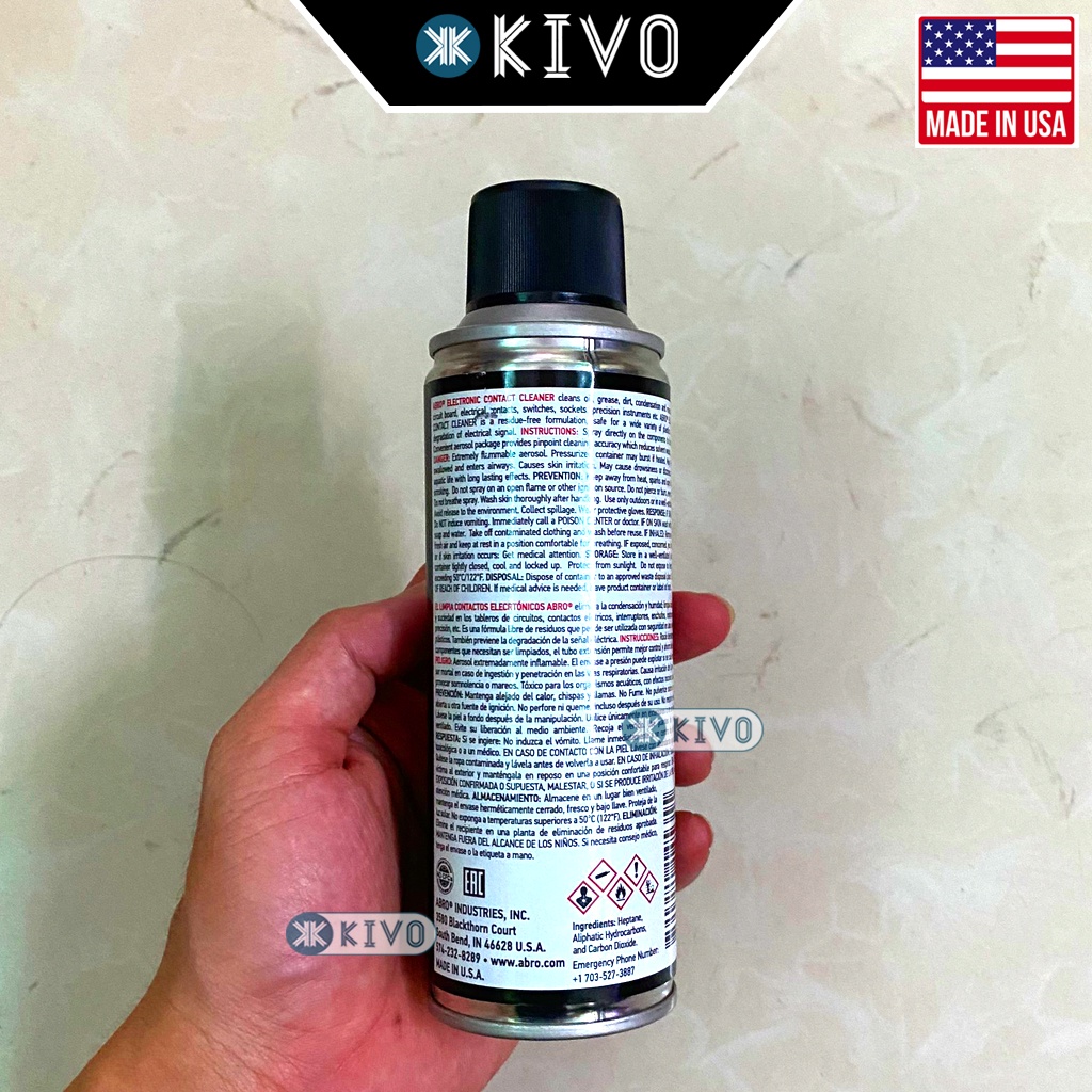 Xịt Vệ Sinh Bo Mạch Điện Abro Electronic Mỹ/ Bosny - Chai Xịt Vệ Sinh Mạch Điện Tử Máy Tính, Màn Hình Tivi Kivo