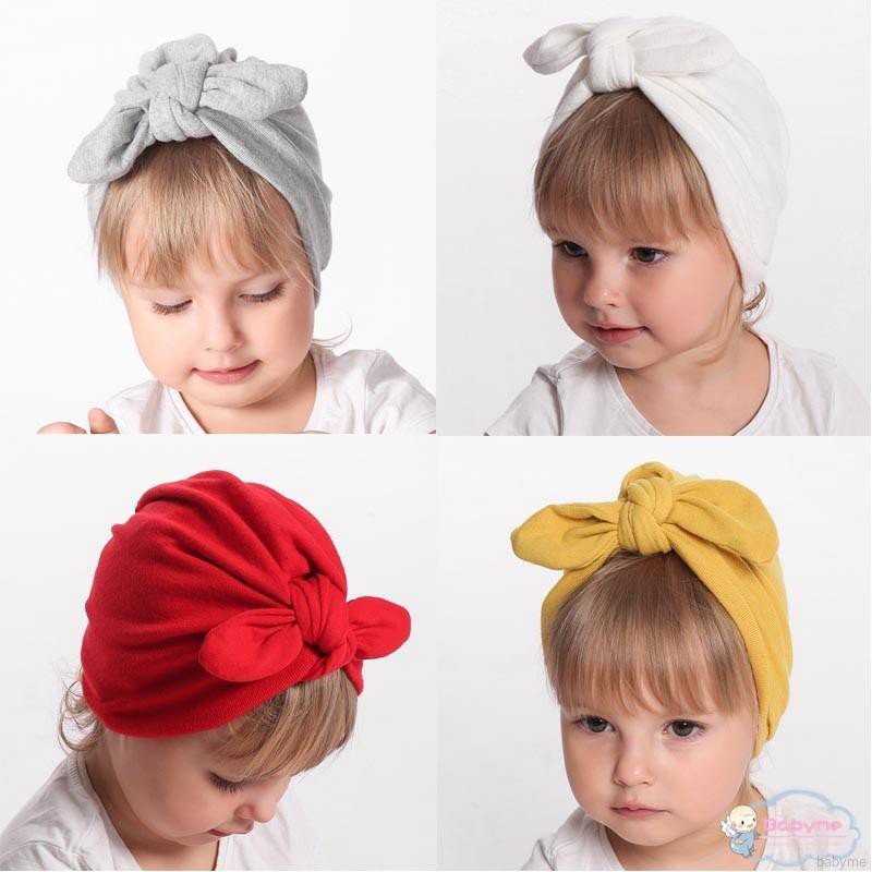 [NHẬP KIDTET hoàn 15% xu đơn 150k] Mũ vải trùm đầu thắt nút hình tai thỏ dễ thương cho bé