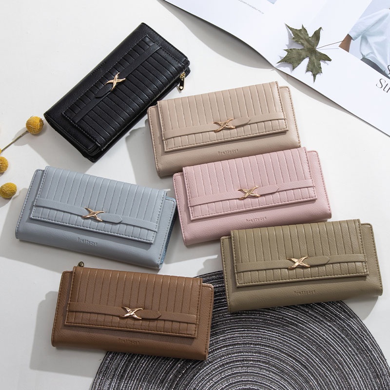 Ví Da PU Dáng Dài Thiết Kế Trẻ Trung Hợp Thời Trang Cho Bạn Gái