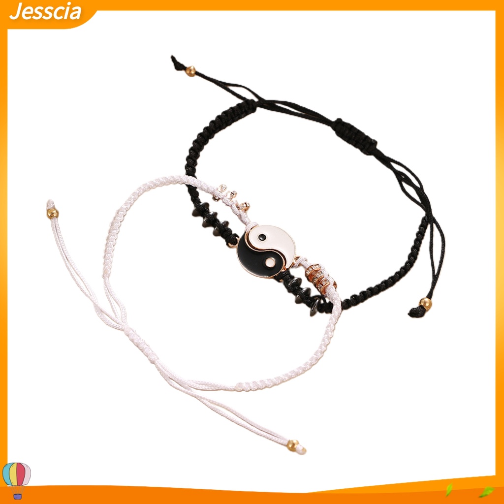 Jessica| Set 2 Vòng Tay Hợp Kim Không Phai Màu Chống Rỉ Sét Có Thể Điều Chỉnh Cho Cặp Đôi