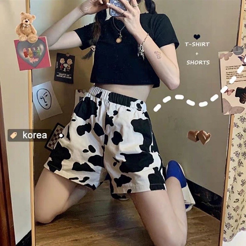 Quần đùi bò sữa Daski Phong cách Nelly