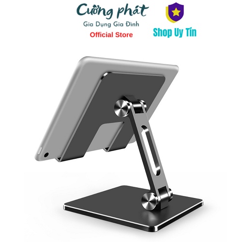 Giá Đỡ Điện Thoại Máy Tính Bảng Ipad Hợp Kim Nhôm Cao Cấp - Điều Chỉnh Góc Độ - Trục Kép- Gấp Lại Tiện Lợi