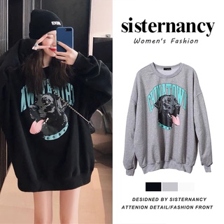 Áo sweater COZOK dáng rộng chiều dài vừa phải đa năng thời trang Hàn Quốc