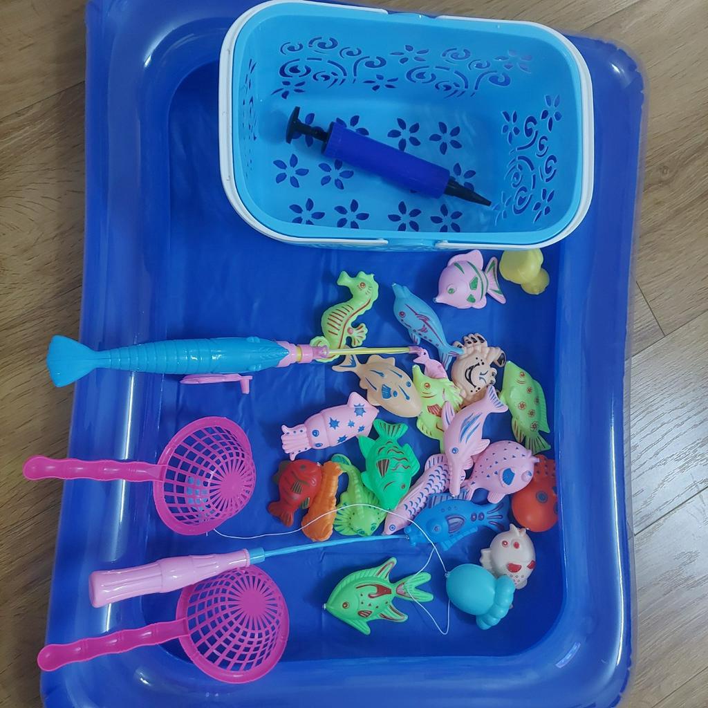 Đồ chơi Câu cá cho bé gồm Bể phao cỡ lớn+Cần câu+Bơm+Cá