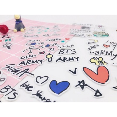 sticker set 4 nhỏ cô gái hình vẽ S16 thần tượng chữ kí