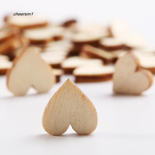 Bộ 100 nút gỗ hình trái tim