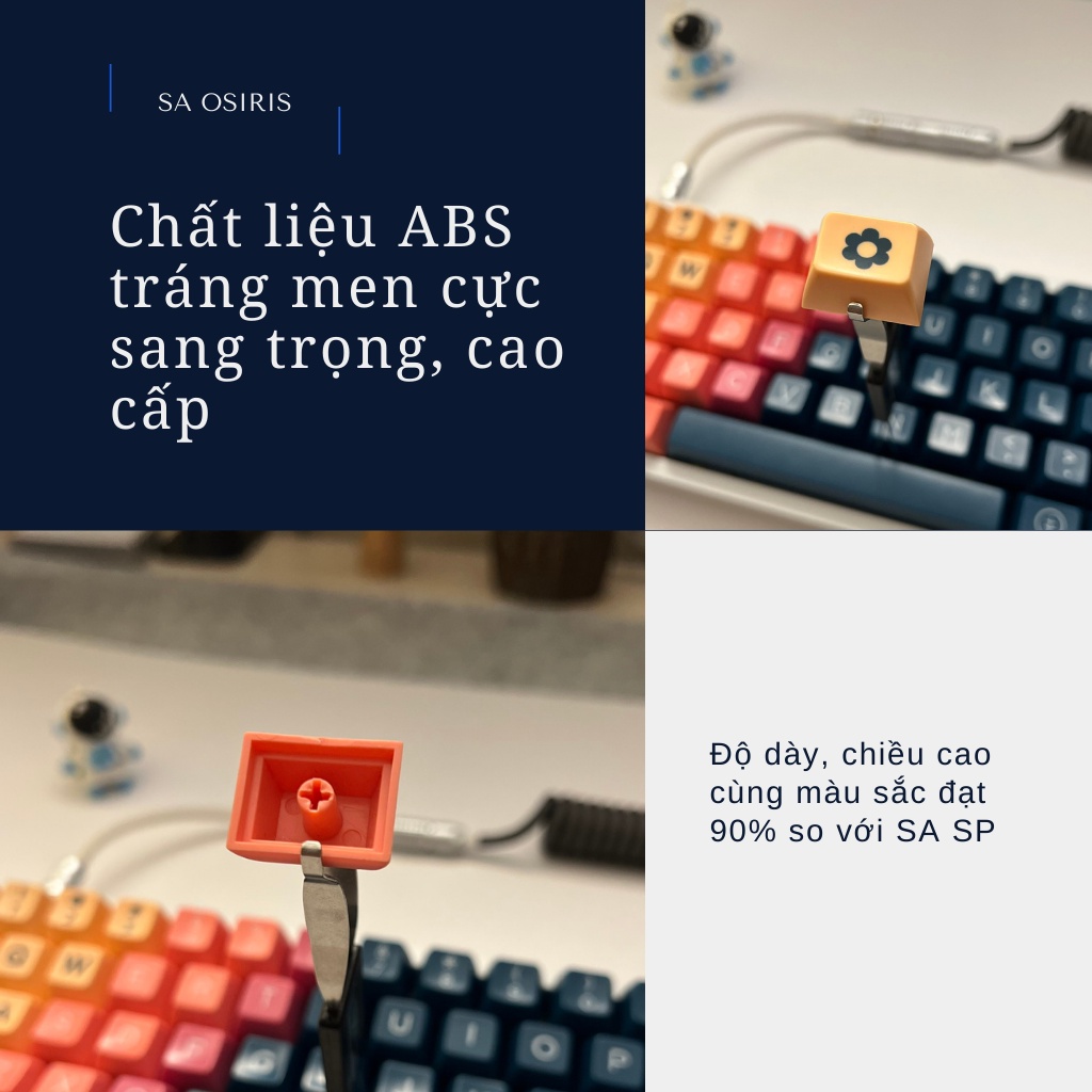 Bộ keycap SA Vilebloom tráng men siêu bền nút bàn phím cơ - Kicap