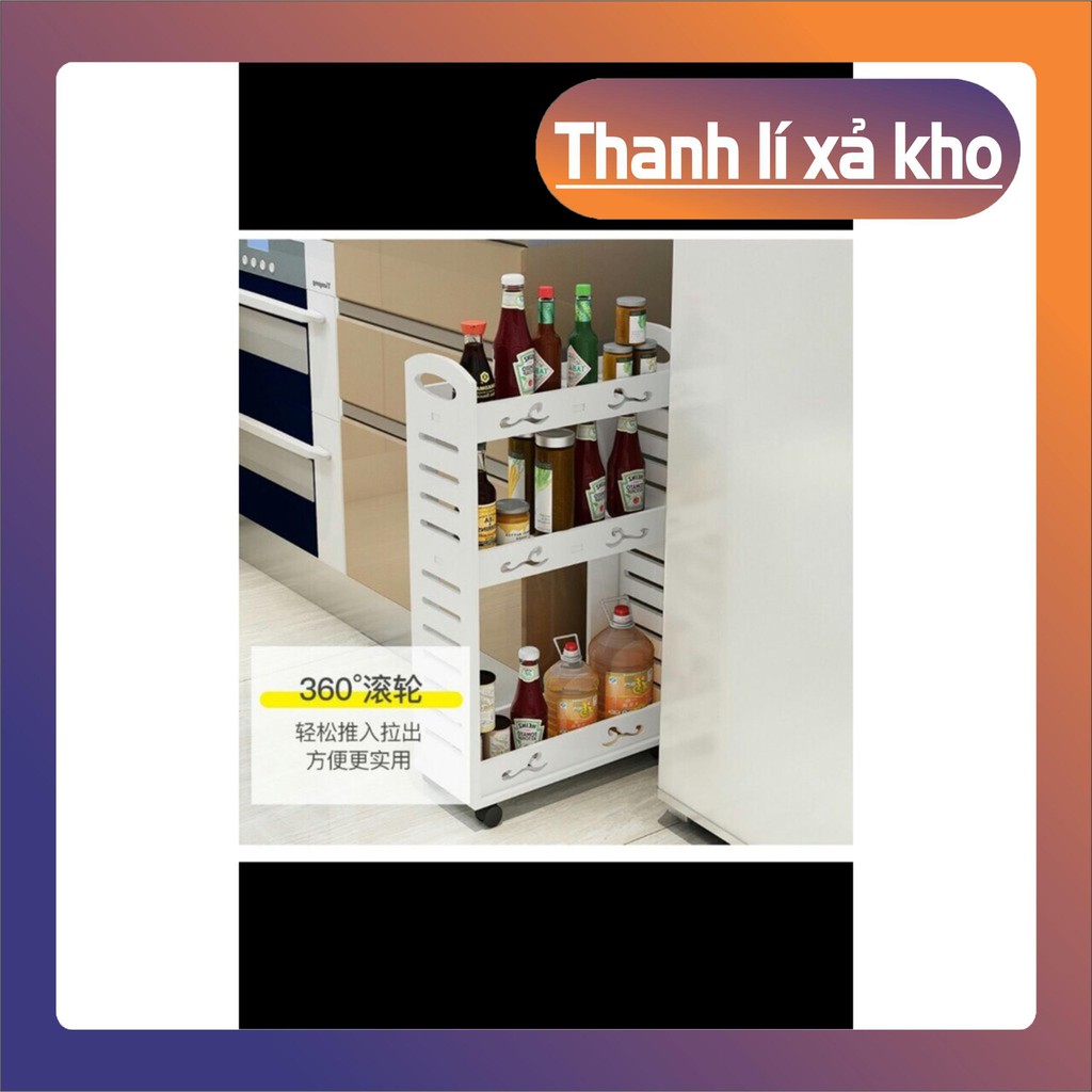 (thanh lý xả kho sỉ) KỆ KHE ĐA NĂNG 3 TẦNG CÓ BÁNH XE XỊN SÒ
