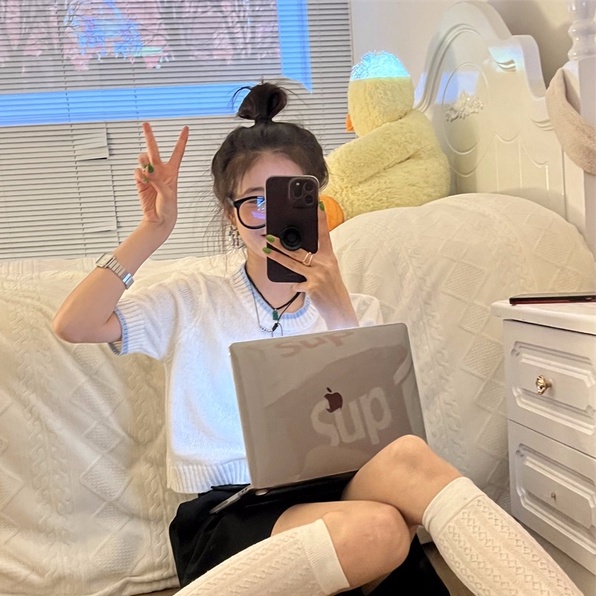 Áo thun ZHELIHANGFEI dệt kim tay ngắn cổ tròn dễ phối đồ hợp thời trang cho nữ