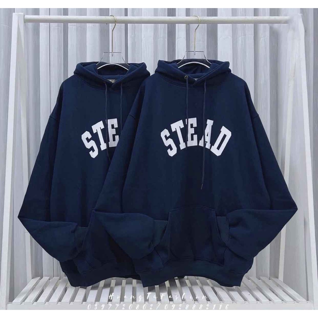 Áo Hoodie Nỉ Ngoại Stead PEONYB Unisex [FREESHIP] Sweater mũ 2 lớp form rộng tay bồng kiểu dáng đường phố hàn quốc basic