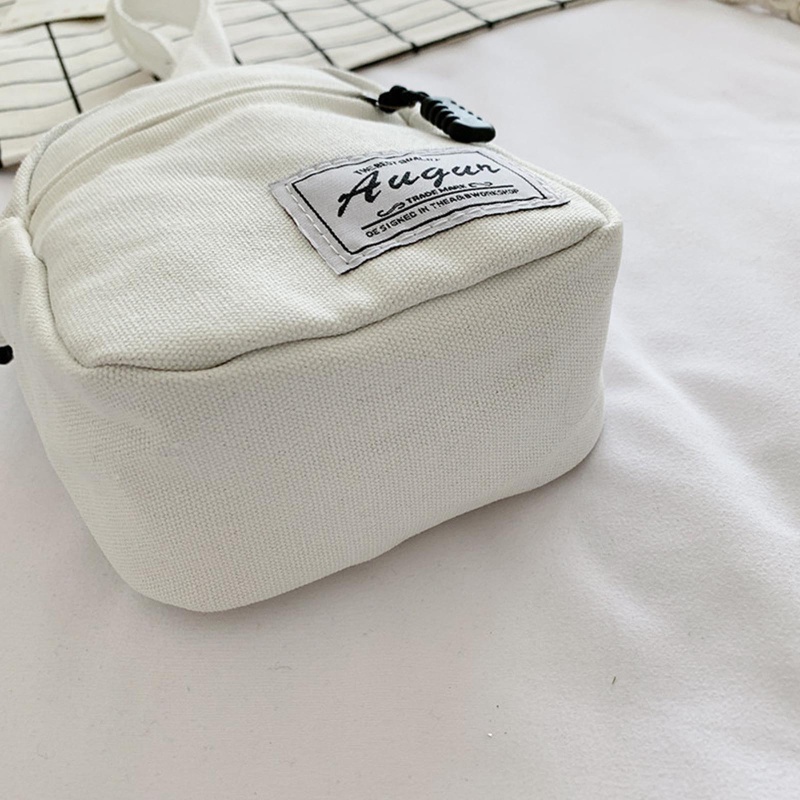 Túi Đeo Chéo Canvas Mini Màu Trơn Có Khóa Kéo Thời Trang Cho Nữ