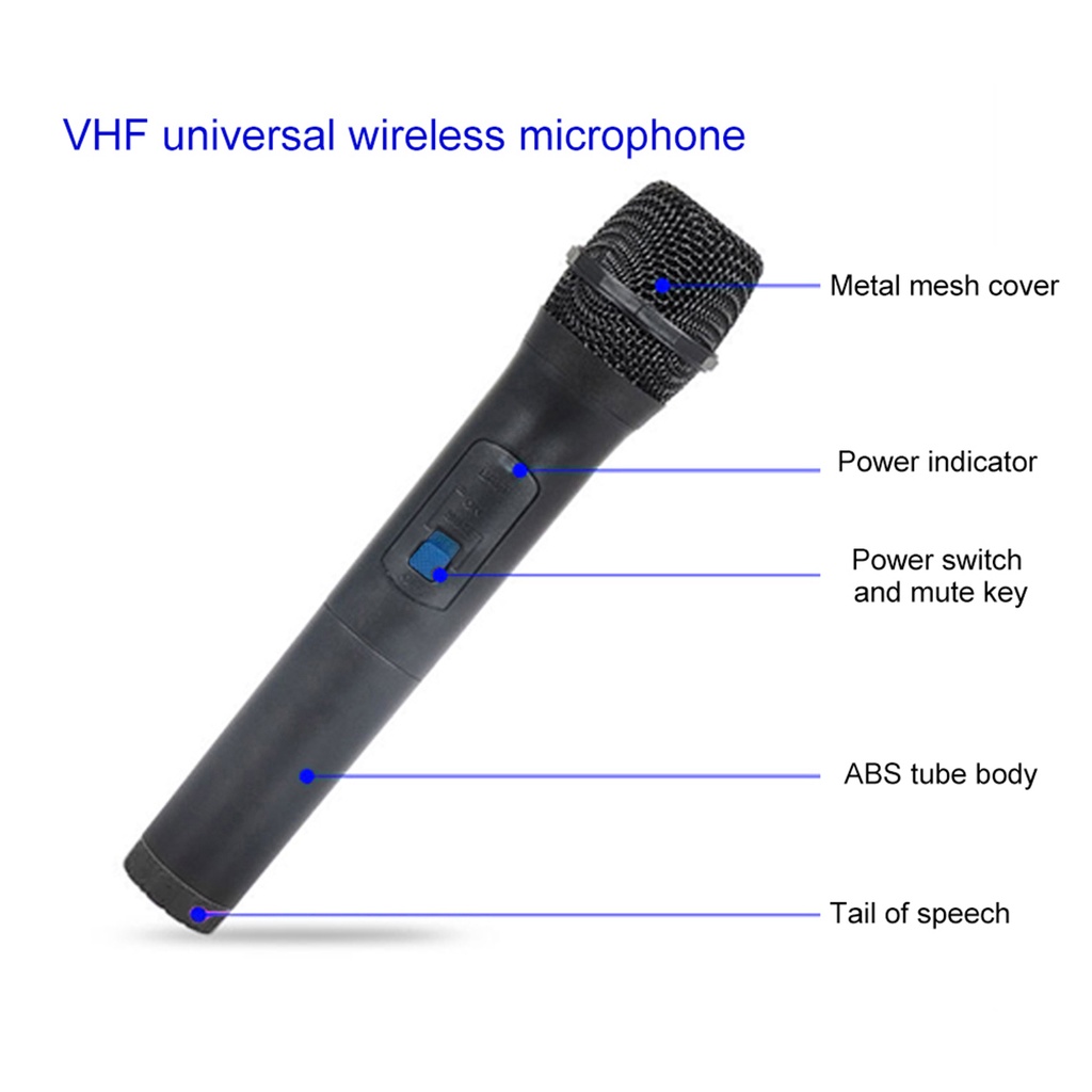 Micro Không Dây VHF Bằng Nhựa Dùng Để Hát Karaoke