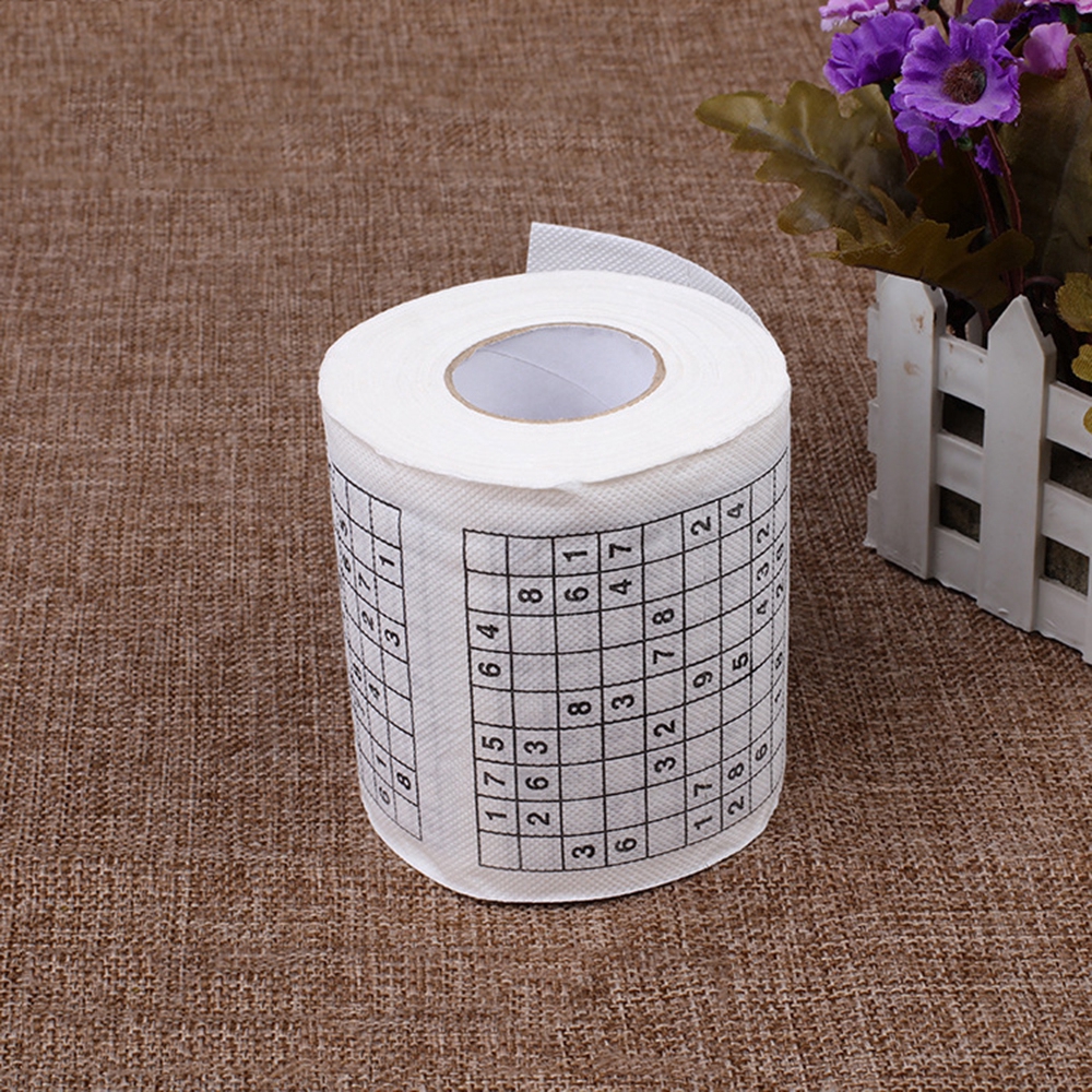 Cuộn giấy vệ sinh 2 lớp mềm in số Sudoku vui nhộn mới lạ phù hợp sử dụng phòng tắm nhà vệ sinh