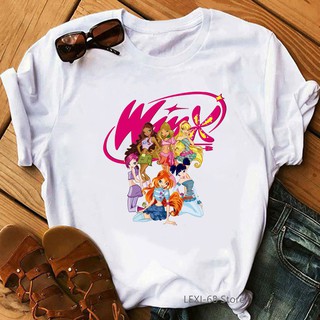 Winx Câu Lạc Bộ Hoạt Hình In Áo Nữ Vogue Thoáng Mát In Đồ Họa Áo Haut Femme Thời Trang Mùa Hè Phong Cách Hàn Quốc Quần Áo Áo Áo Thun