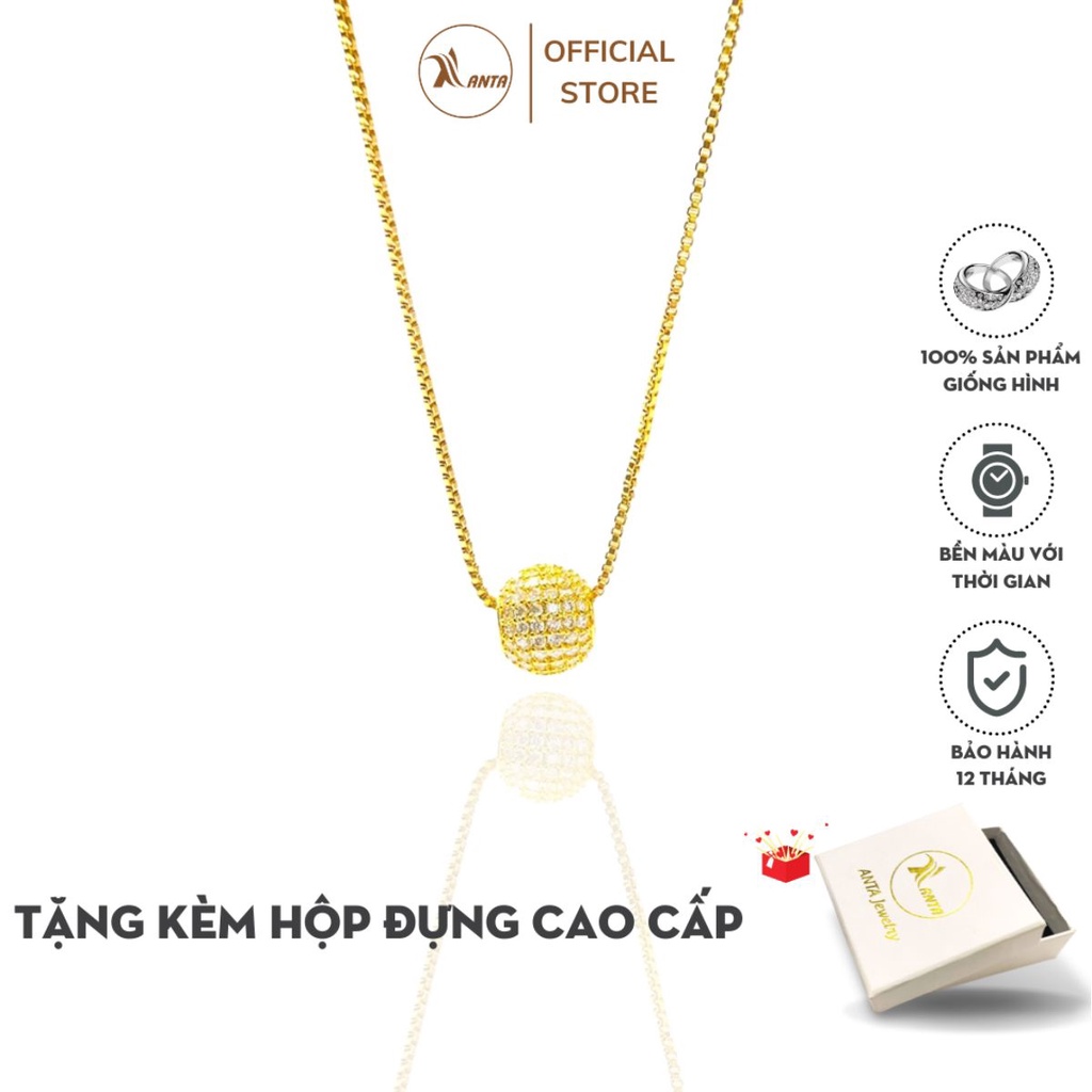 Dây Chuyền hộp Ý Quả Cầu Đá Lấp Lánh Trang Sức ANTA Jewelry AT3022B