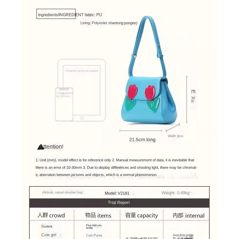Túi Đeo Vai Hình Hoa Tulip 2022 Màu Trơn Cổ Điển Chất Lượng Cao Cho Nữ