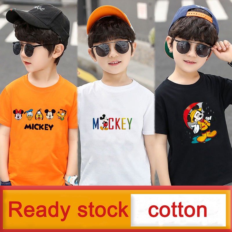 Áo thun tay ngắn in họa tiết chuột Mickey Disney cho bé