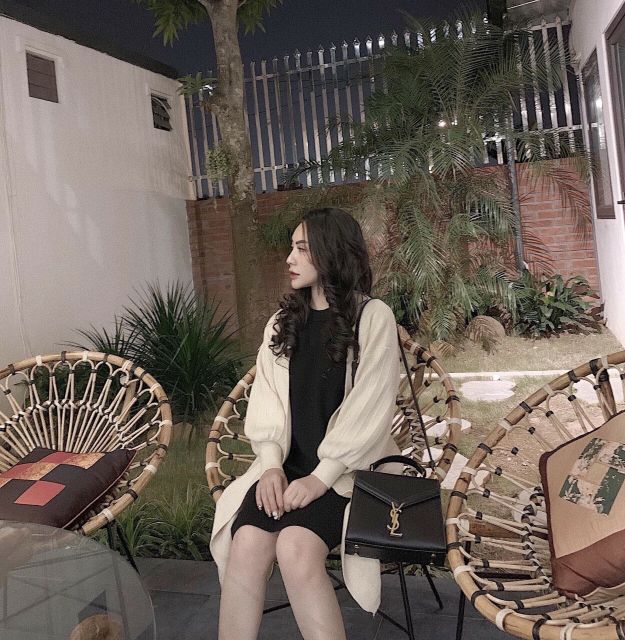 Cadigan tay bồng dáng dài