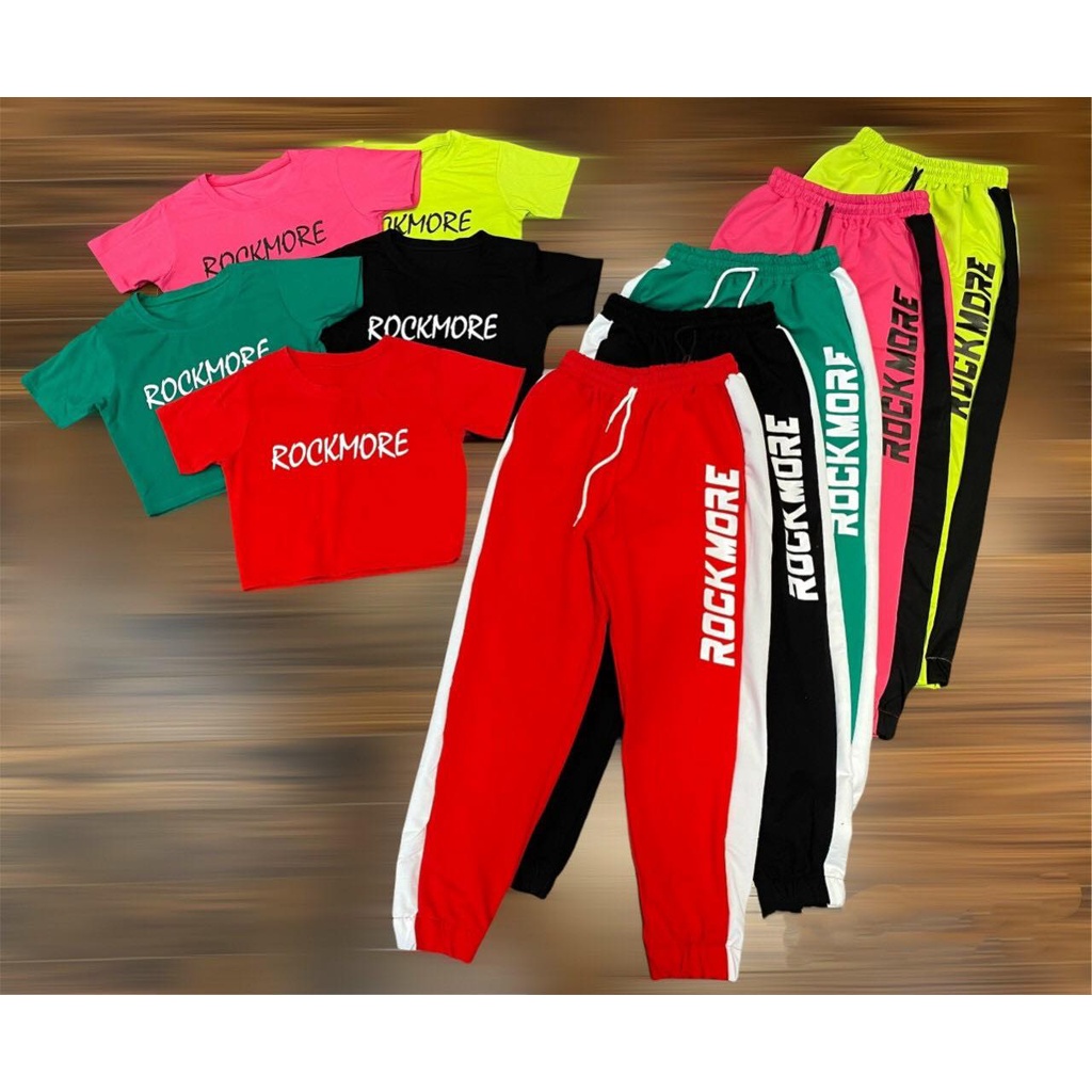 BỘ TẬP ROCK MORE ÁO CROPTOP QUẦN JOGGER SIÊU HOT MẶC ĐI CHƠI TẬP GYM, ZUMBA