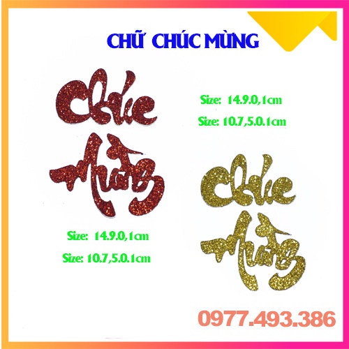 Chữ dán thư pháp kim tuyến -CHÚC MỪNG,NĂM MỚI[Trang trí dưa, dừa bưởi thư pháp ngày tết]ThanghaCalligraphy | BigBuy360 - bigbuy360.vn