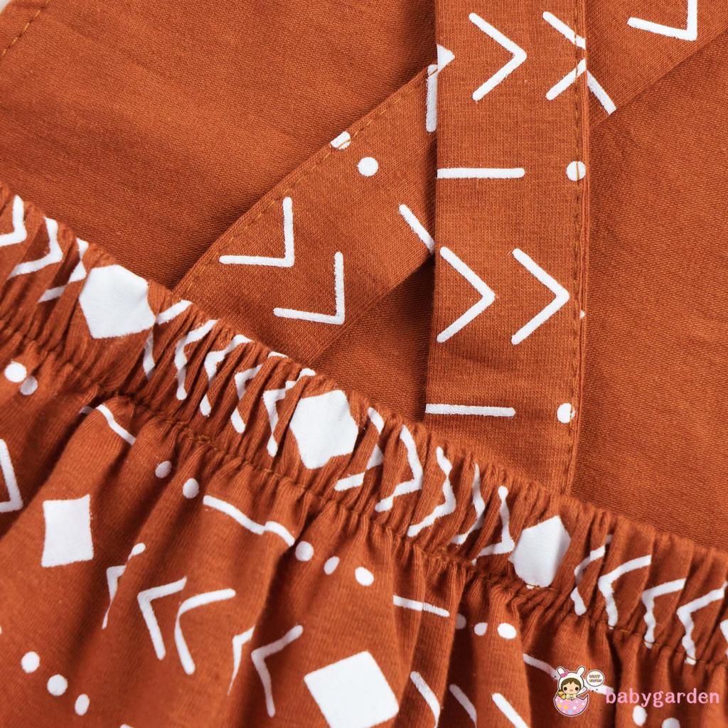 Áo liền quần không tay hở lưng in hình mặt trời/kim cương tam giác cho bé 0-2 tuổi