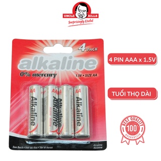 Mua Bộ 4 Pin Alkaline AA điện thế 1.5V Uncle Bills IB0031 hàng nhập khẩu chính hãng siêu bền pin loa kẹo kéo mic không dây