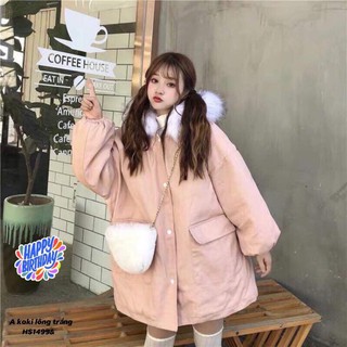 Áo khoác kaki lông trắng siêu ấm -HS ( loại 1 ) /HÀNG SẮN SLL