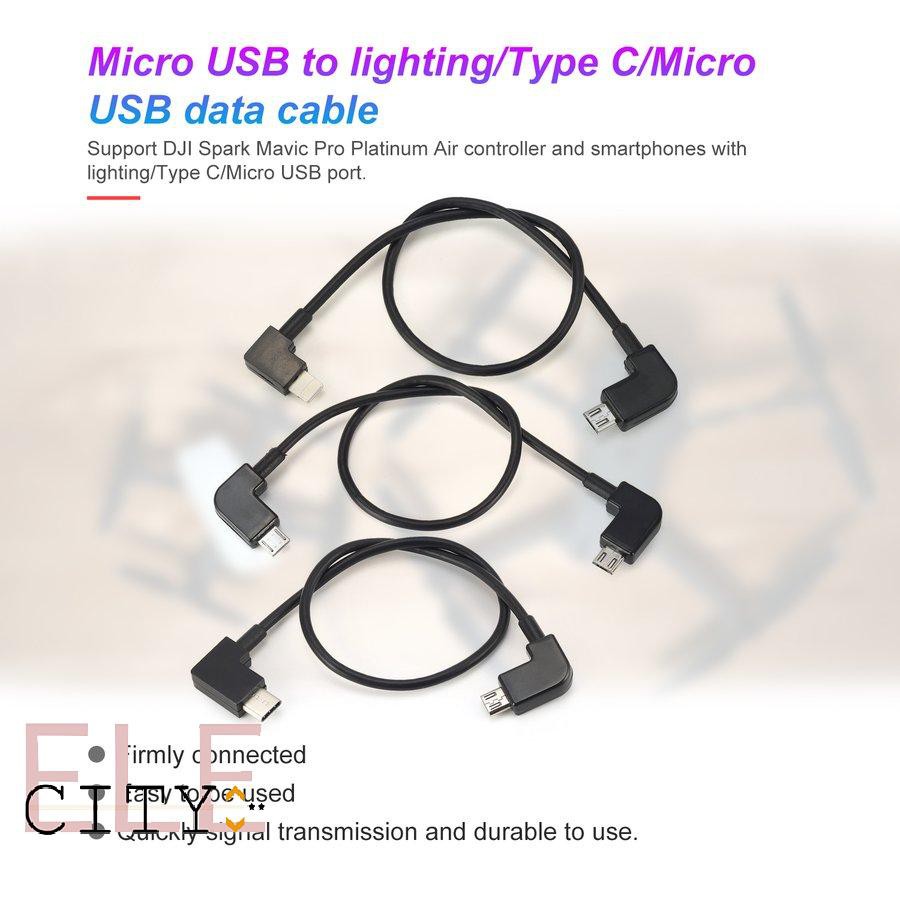 20ele Micro Usb To Lighting / Type C / Micro Usb Cho Dji Spark Mavic Control